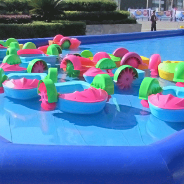 Piscine Gonflable Avec 5 Pédalos Enfants